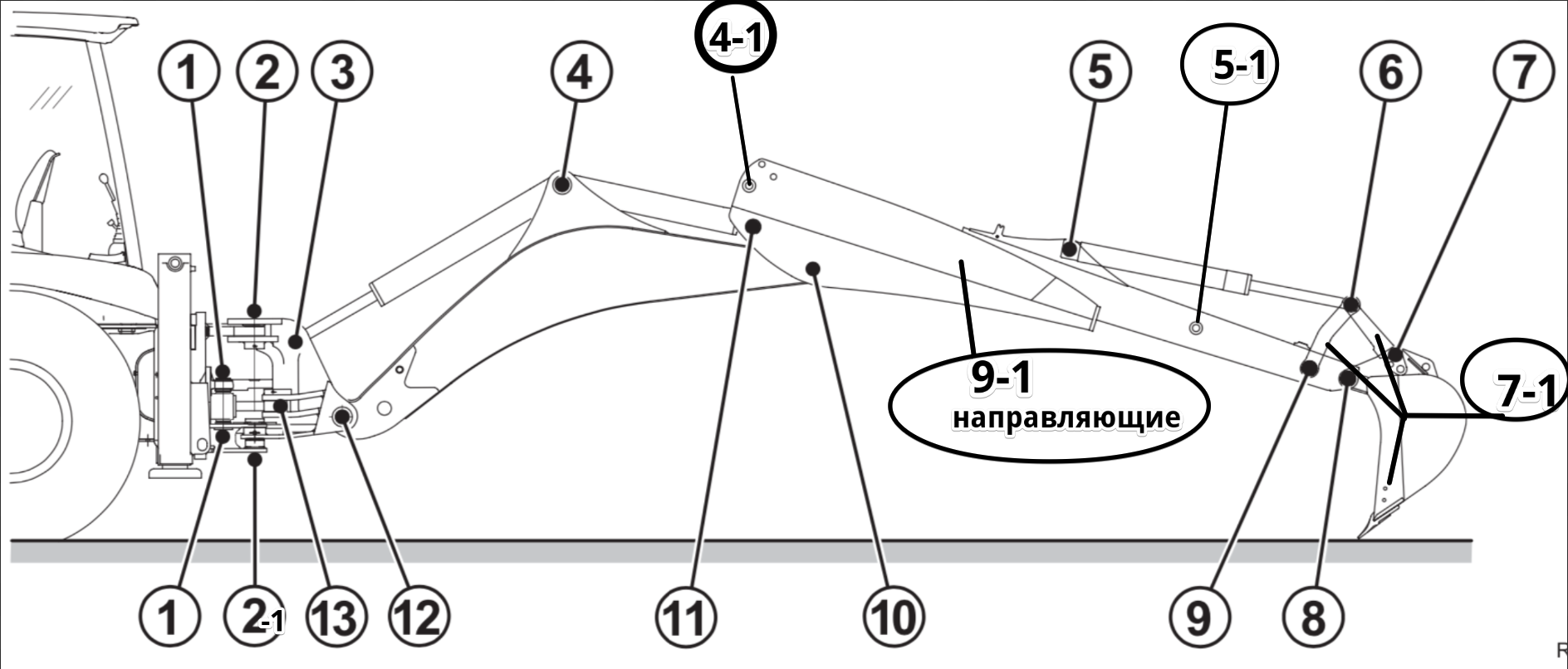 Схема стрелы jcb 3cx